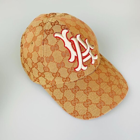 NWT Gucci MLB Dodgers GG Canvas Baseball Cap Beige Size 57-61cm - Picture 3 of 13